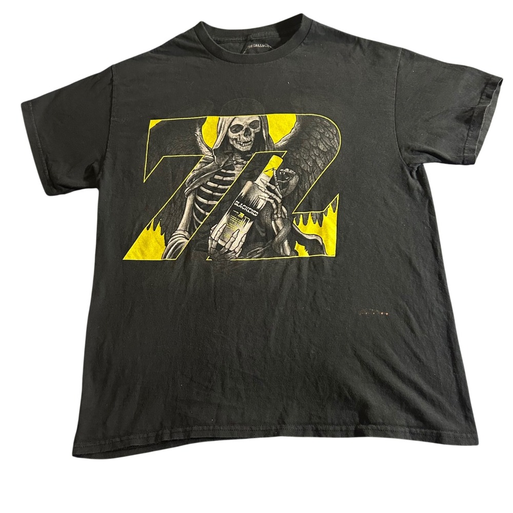 Metallica M72 North American Tour 2023 Blackened Whiskey Graphic T-Shirt Large